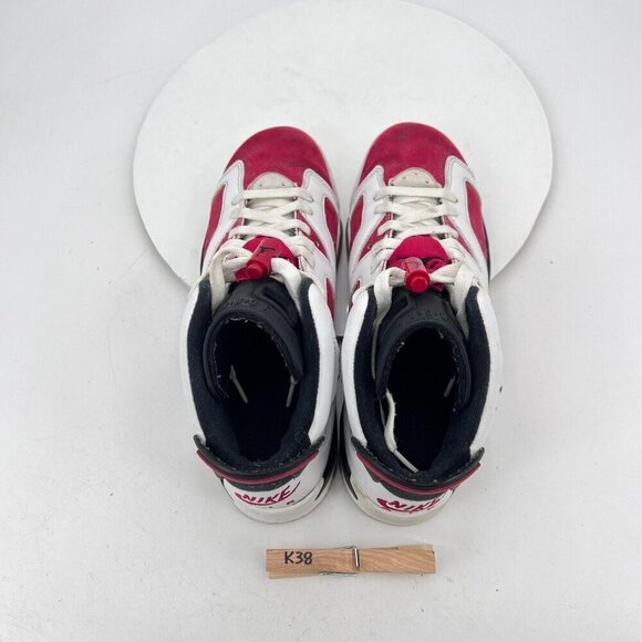 NIke Air Jordan 6 Retro Youth Sz 7Y Women 8.5 384665-106 Carmine White Red Shoes - Picture 5 of 7